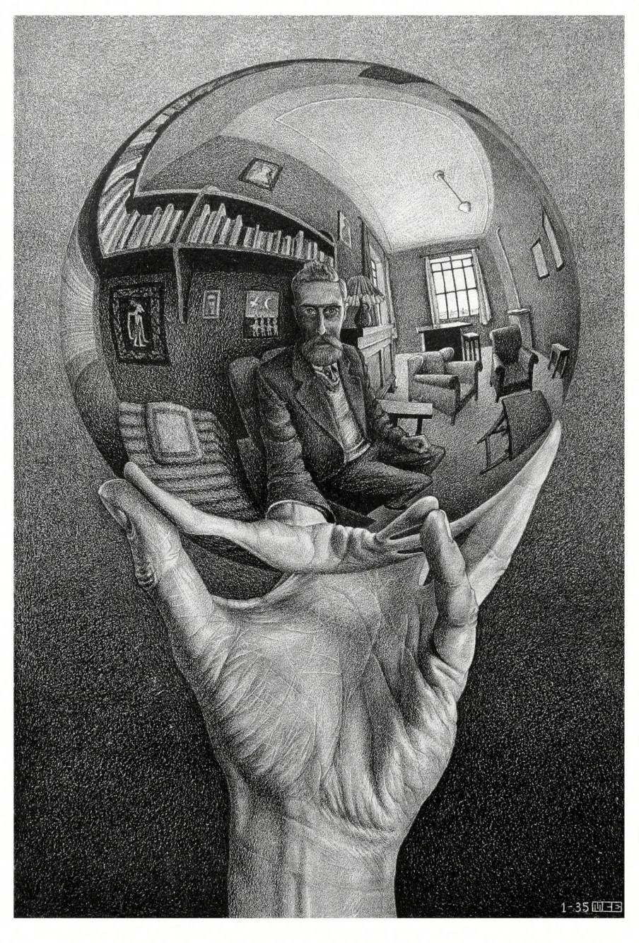 Escher-Hand-with-reflecting-sphere