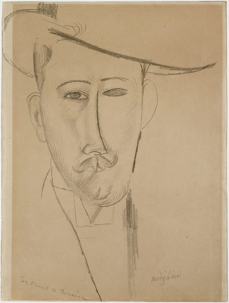 Amedeo-Modigliani-Portrait-of-a-Man-exhibited-at-the-exhibition-Matisse-Picasso-Modigliani-Mirò