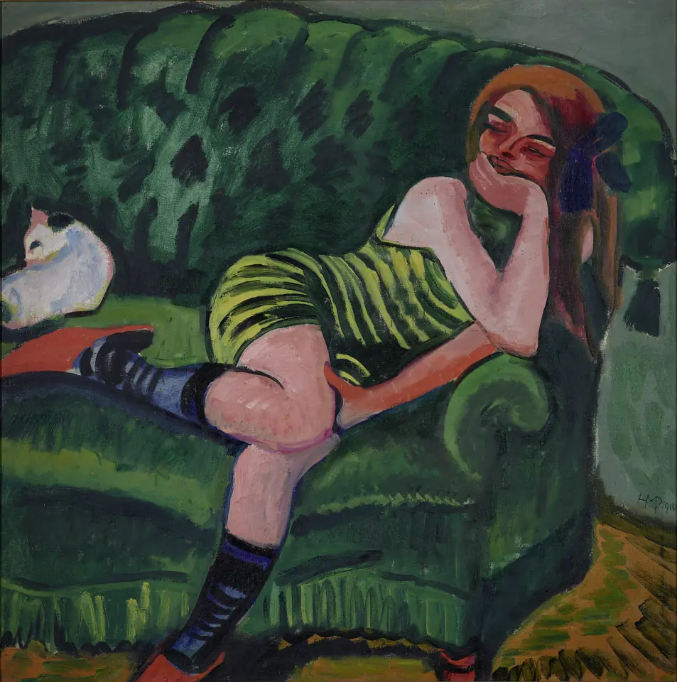Max Pechstein, 1910: Green Sofa